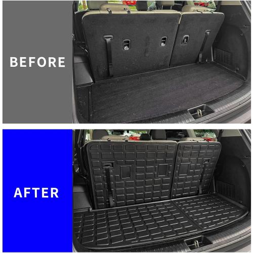 Rongtaod Floor Mats Compatible with 2020-2025 Kia Telluride 7&8 Seats (Not for 2027) Trunk Mat Cargo Mat Cargo Liner Back Seat Cover 2024 Telluride Accessories (Trunk Mat with Backrest Mat Floor Mats)