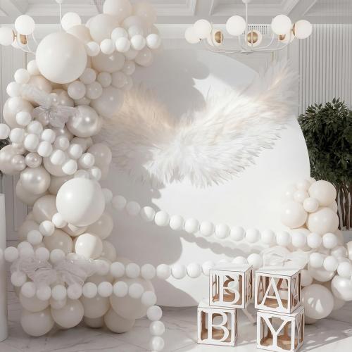 Teyva 100 Pcs Pearl Ball Garland 2.2 Inches White