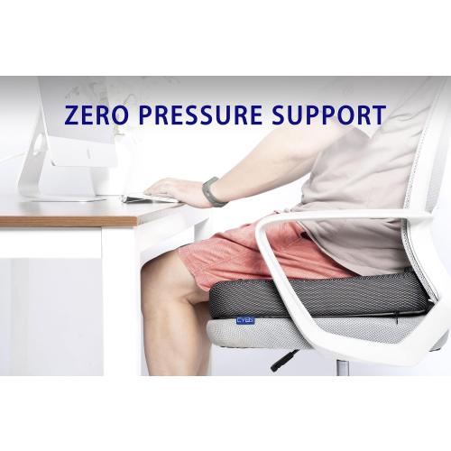 CYLEN Ifoam Gel Infused Memory Foam Layer Wheelchair Cushion - Seat Cushion for Wheelchair-Office Chair, Kitchen Chair, Car Seats-Pressure Sore and Tailbone Pain Relief-High Dense Polyfoam Base(Black)