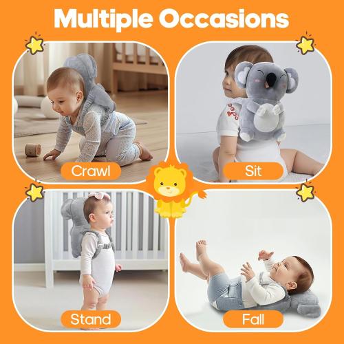 Baby Fall Back Head Protector - Baby Head Protector Backpack for Crawling Walking Gifts - Adjustable Toddlers Head Safety Pad Cushion