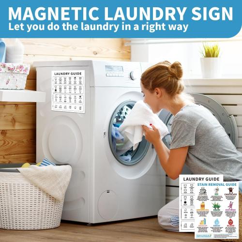 Laundry Symbols Chart,Magnetic Stain Removal Sign | Clothing Care Chart for Laundry Room Decor