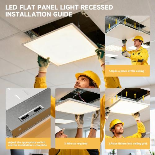 2 Pack 2x4 LED Flat Panel Light Drop Ceiling Office Fixture,9576LM, 30W/40W/50W/60W/72W Selectable,3000K/3500K/4000K/5000K/6500K 5CCT,Dimmable (0-10V) for Shop,Commercial Warehouse,ETL Listed