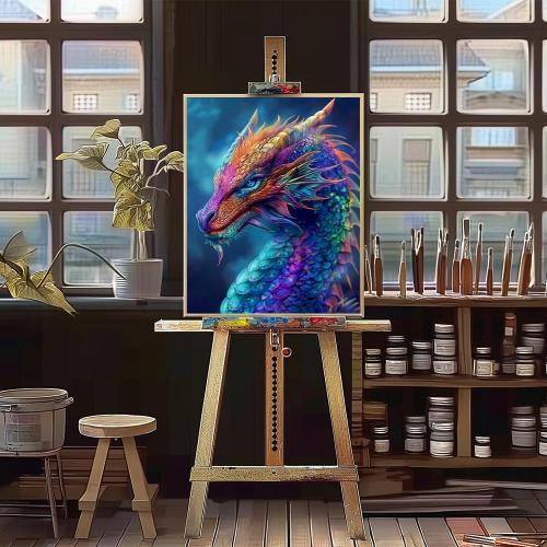 Natuyalo Paint by Numbers Kits for Adults Colorful Dragon Paint by Number for Adults Beginner Animal Drawing Paintwork with 3 Paintbrushes Acrylic Canvas Painting 16x20 Inch