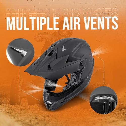 Adult ATV Dirt Bike Helmet with Goggles Gloves & Mask Quick Release Buckle Adjustable Sun Visor Motorcycle Adult Helmet Off-Road Motocross Downhill Moped MX for Unisex-Adult
