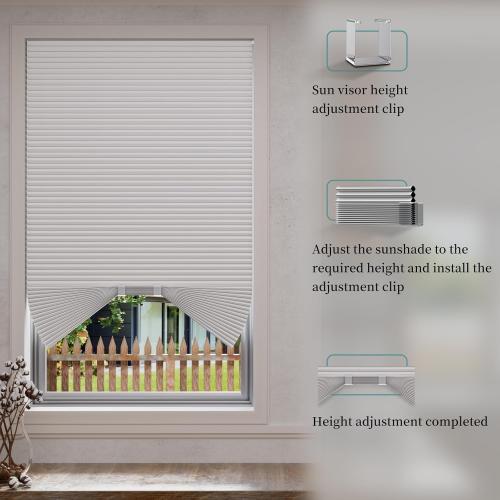 Myshade Arch Window Shades Half Circle Blackout Cellular Shades Cordless No Drill Blinds for Windows Half Moon Honeycomb Fabric No Tools Room Darkening Shades Easy Install (1PCS White 72 W X 36 H)