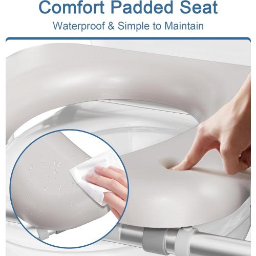 Soundfuse Toilet Seat Riser for Seniors, FSA HSA Eligible Raised Toilet Seat with Handles, Adjustable Height & Width, 400lb Handicap Elevated Toilet Seat, Fit Any Toilet