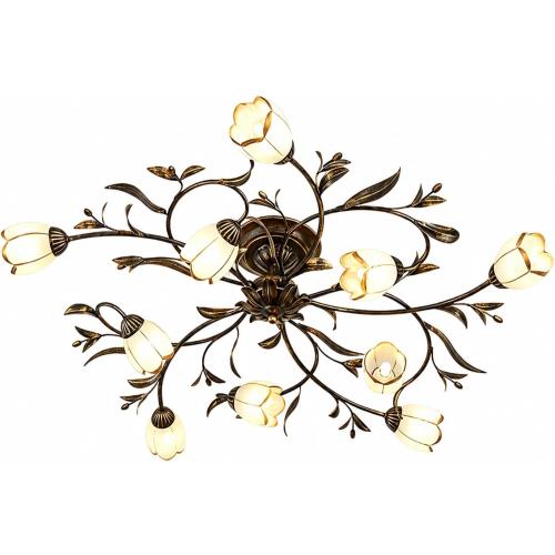 39.5 Inch 10-Lights Branch Shaped Creative Retro Style Flower Vine Ceiling Light Fixtures for Living Room, Bedroom, Kitchen, Study Room
