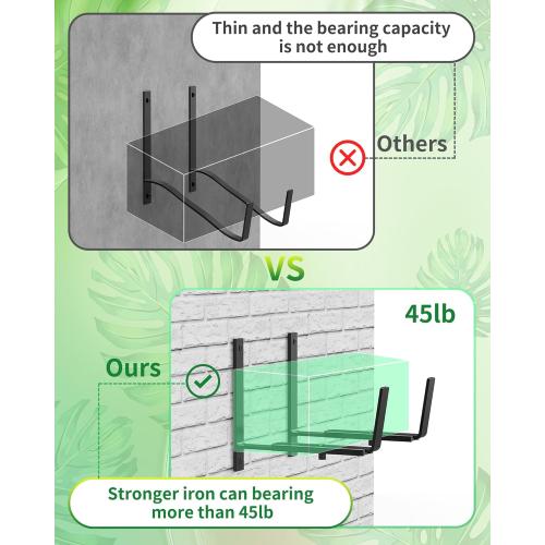 Y&M 6 PCS Adjustable Window Box Brackets for Planter Box, Heavy Duty Wall Mounted Hooks Hangers for Flower Baskets Holder Durable Brackets for Fence Patio Garden Balcony