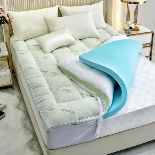 Size Queen Mattress Topper,Dual Layer 4 Inch Memory Foam Mattress Topper - 2 Inch Gel Memory Foam and 2 Inch Down Alternative Pillow Top Mattress Pad Cover with 8-21 Inch Deep Pocket for Sleeping