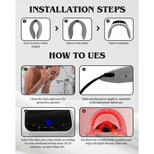 Red-Light-Therapy-Mask, Led Light Therapy for Face, 7 Colors Led Face Mask Facial Led Light Therapy Tool Skin Care Equipment at Home, Facial Neck Body Hand Beauty Mask