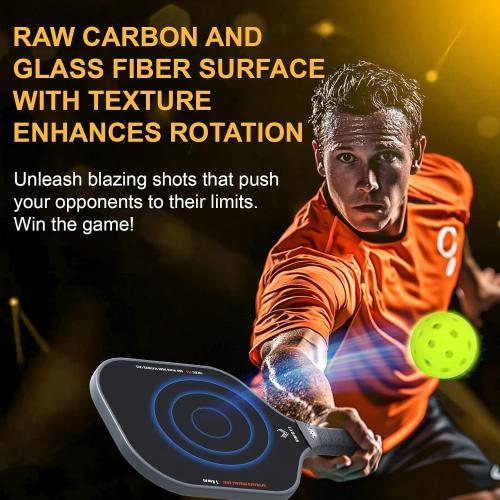 Pickleball Paddles Set of 2/4, USAPA Approved Carbon Fiber Surface Pickle Ball Set - 14mm PP Honeycomb Core of Lightweight Pickleball Rackets -Suitable for Beginners' Training and Game（Blue）