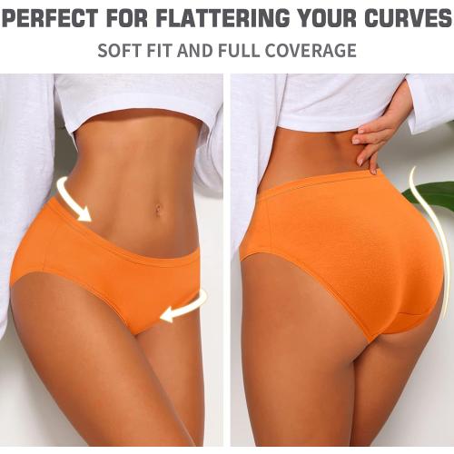 Size L CULAYII Women's Cotton Bikini Panties, High-Cut Full Coverage Stretch Cool Underwear for Women