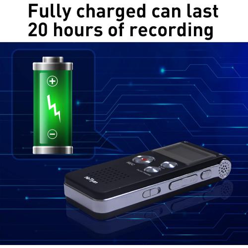 Voice Recorder 16GB Capacity Voice Activated Recording Device Digital Voice Recorder for Lectures, Meetings, Interviews Audio Recorder with USB Rechargeable WAV/MP3 Tape Recorder (16GB)