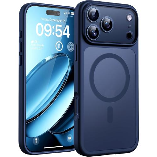 TOCOL for iPhone 17 Pro Case, Full Camera Protection, Built-in Magnetic Ring, Compatible with Magsafe Charger, Translucent Matte Phone Case for 17 Pro 6.3 inch (Dark Blue)