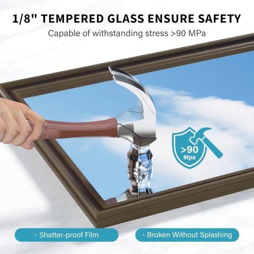 Retro Copper Effect Framed Wall Mirror, 24x36 Rectangle Mirror, Anti-desilvering Tempered Glass, Sustainable& Sturdy Frame, Farmhouse Mirror, Anti-Rust, 3min Fast Setup for Bathroom Living Room