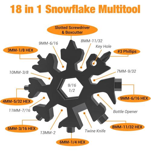 Father Day Gifts for Men, Gifts for Men 18 in 1 Snowflake Multitool, Birthday Gift for Boyfriend, Mens Gift for Dad/Him/Husband, Dad Gifts Cool Gadgets, Camping Accessories