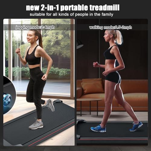 Walking Pad, Under Desk Treadmills for Home, 300 Lbs Capacity, 3 in 1 Portable Under Desk Treadmill for Home and Office with Remote Control, LED Display