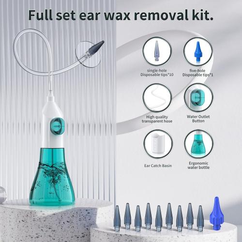 Ear Wax Removal, Ear Cleaner, Ear Cleaning Kit, Manual Ear Irrigation Flushing System, Ear Wax Removal Kit, Safe and Effective to Clean Ear Built Up Wax