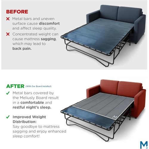 Meliusly Flex Sleeper Sofa Support Board (60x48 - Queen Size) Extra Comfort Sofa Bed Support, Pull Out Couch Mattress Board, Sleeper Bar Shield, SleeperSaver