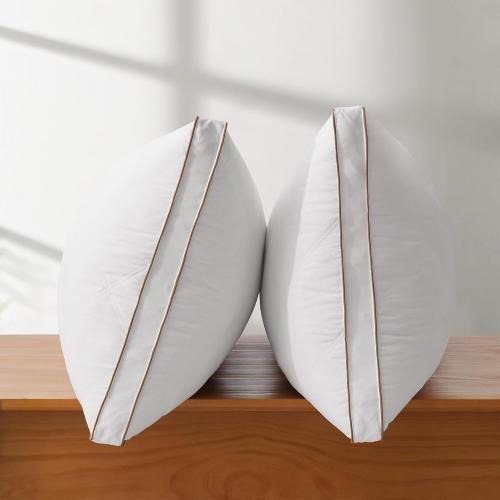 White 2Pack Peace nest Medium-Firm Goose Feather Down Pillow with Gusset, Medium Neck Support for Stomach, Side and Back Sleepers