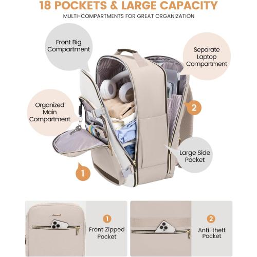 LOVEVOOK 40L Travel Backpack for Women & Men, Airline Approved Carry On Luggage with 3 Packing Cubes, TSA Overnight Bags, Waterproof Personal Item Bag, Weekender Essentials Backpacks fits 17 Laptop