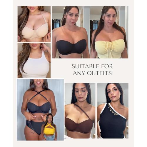 Size 32DD SHEROINE Women's Minimizer Convertible Strapless Bra with Underwire Push Up Bras