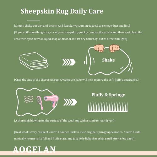 Premium Genuine Sheepskin Rug, Fuzzy Fluffy Shaggy Fur Wool Area Carpet for Soft Fur Pray Pup Mat,Bedroom,Living Room,Chair Sofa Seat Cover,Ivory White, 2' x 6'