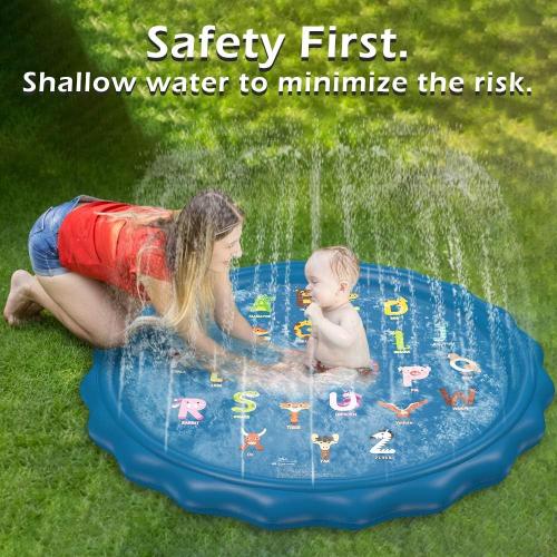 Jasonwell Splash Pad Sprinkler for Kids 60 Splash Play Mat Outdoor Water Toys Inflatable Splash Pad Baby Toddler Pool Boys Girls Children Outside Backyard Dog Sprinkler Pool for Age 1 2 3 4 5 6 7 8 9