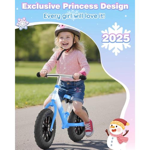 Balance Bike 2 Year Old: Frozen Toddler Balance Bike 2  3  Year Old with Light Up Dual-Wheels, Adjustable Handlebar & Seat, Birthday Xmas Gifts for 2 3 4 5 Year Old Girls Boys Toys