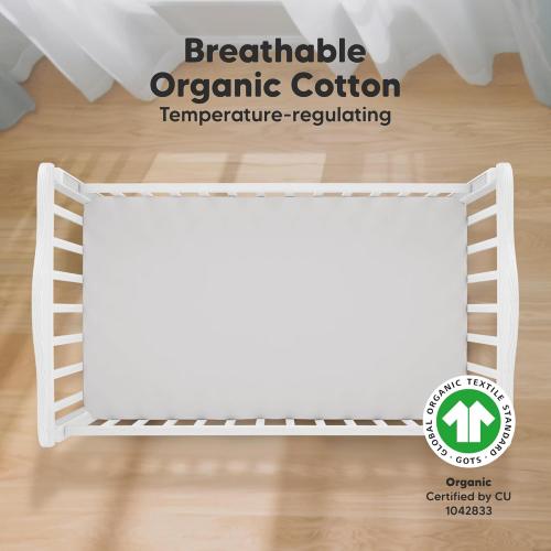KeaBabies 2-Pack Organic Crib Sheets for Boys, Girls - 52x28 Fitted Crib Mattress Sheet Neutral, Breathable Jersey Cotton Cover for Baby Bed, Toddler Mattress, Soft & Cute Prints (Sage)