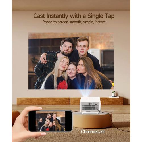 Magcubic Mini Projector with Wifi and Bluetooth, Smart Portable Projector, 260 ANSI & 2K Support, Auto Focus & Keystone, 180° Rotatable Portable Movie Proyector for Home Outdoor HY300GT