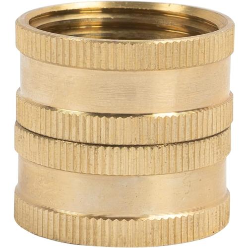Hourleey Garden Hose Adapter, 3/4 Inch Solid Brass Hose Connectors, 2 Pack Hose Connector with 2 Extra Washers (Female to Female)