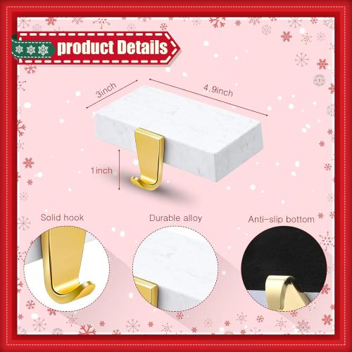 Zhengmy 6 Pcs Christmas Stocking Holders for Mantel Metal Hanging Hooks Stocking Hangers for Fireplace Xmas Party Decoration(Marble Color)