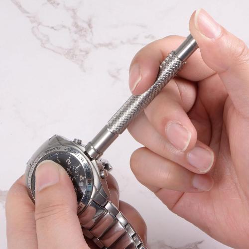 uxcell Watch Crown Winder Tool 5mm Manual Mechanical Winding Instrument Silver Stainless Steel Watch Repair Helper
