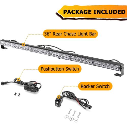 WeiSen Multi-Function 36 Offroad LED Rear Chase Strobe Light Bar w/Brake Reverse Cargo Light Compatible with Polaris RZR Maverick X3 Talon Yxz Wildcat SXS ATV Trucks