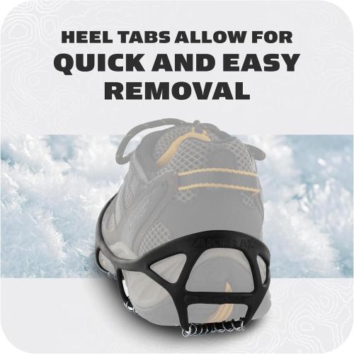 SIZE L....Yaktrax Walk Traction Cleats - 360-Degree Grip on Snow, Ice, & Multi-terrain Surfaces - Elastic Outer Band w/ Easy-On/Off Heel Tab & 1.2mm Zinc-coated Steel Coils - Abrasion & Rust Resistant - Unisex