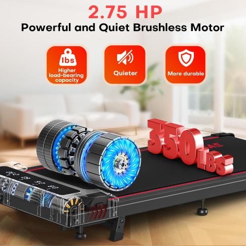 Walking Pad with 10% Incline Treadmills for Home, 4 in 1 6.2MPH Walking Pad Under Desk Treadmill with Full Screen LED Display, 2.75HP Brushless Drive, 12 HIIT Programs, 350 LBS Weight Capacity