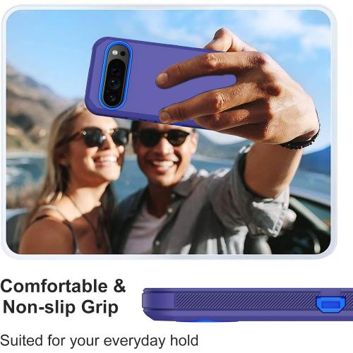 for Google Pixel 9 Pro XL Case with Built in Screen Protector Heavy Duty Military Grade Drop Protection, Full Body Shockproof Protective Phone Case for Google Pixel 9 Pro XL 2024 (Blue)