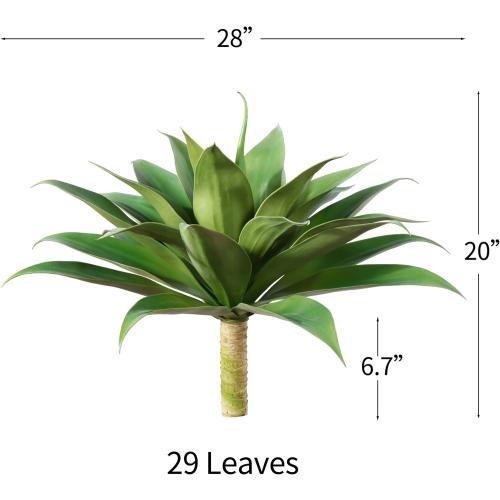Artificial Plants Fake Agave Succulent Plant  Big Size Faux Succulents Stems for Indoor Outdoor Realistic & Natural Home Decor Plants for Office Housewarming