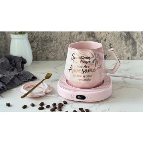 Coffee Mug Warmer Set Smart Electric Heated Cup Beverage Tea Candle Plate