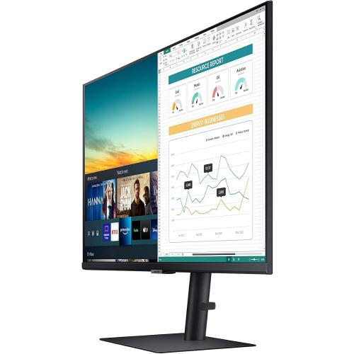 Black SAMSUNG M5 Series 32-Inch FHD 1080p Smart Monitor & Streaming TV (Tuner-Free), Netflix, HBO, Prime Video, & More, Apple Airplay, Height Adjustable Stand, Built-in Speakers (LS32AM502HNXZA)