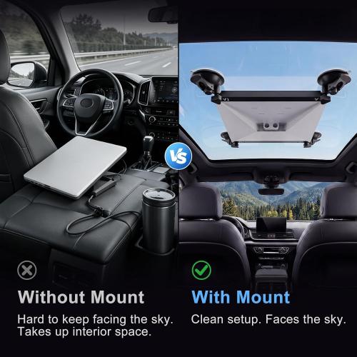 Starlink Mini Mount – Starlink Mini Car Mount Suction Cup Holder for Sunroof & Window, Strong Vacuum Base, Starlink Mini Accessories for RV, Boat, Truck (Black) (Black)