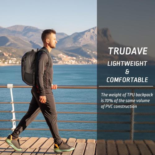 Trudave Waterproof Backpack, Waterproof Submersible Backpack, Floating TPU Coated Dry Bag with Airtight Zipper for Kayak, Fishing, Boating, Hiking (30L)