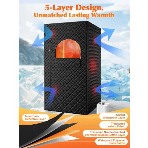 Portable Sauna Box for Home, Personal SPA Steam Sauna with 10 Min Fast Heating & 9 Levels Heat, Warm Sauna Tent with 3L/1200W Steamer,