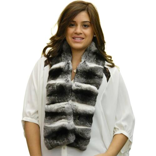 Large Chinchilla Chinchilla Tapered Scarf