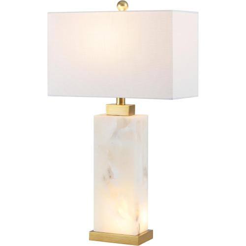 Missing part.                      JONATHAN Y JYL6201A Elizabeth 27.5 Alabaster LED Table Lamp Coastal Contemporary Bedside Desk Nightstand Lamp for Bedroom Living Room Office College Bookcase LED Bulb Included, White/Gold Leaf