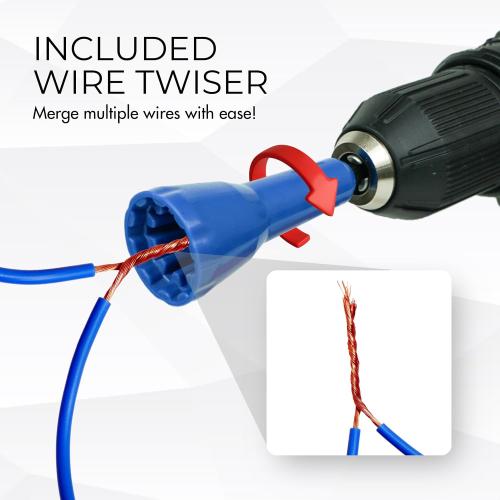 Wire Stripper for Drill, Wire Twister Tool for Drill, 14-12-10-8-6 Gauge drill wire stripper, wire twister, 6 In 1 Professional Electrician Wire Nut Twister for drill Stripping and Twisting Tool, 6pcs