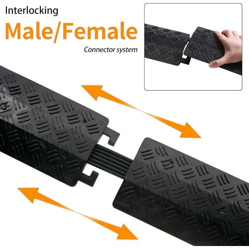 Small 1 Piece - Floor Cord Cover Cord Protector Drop Over Drop Trak Cable Ramp for Office Warehouse - Black