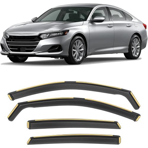 Shatterproof in-Channel Window Rain Guards for Honda Accord 2018-2022, Window Deflectors, Window Visors for Car, Vent Deflector, 4pcs