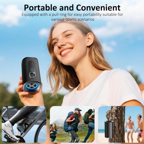 Bluetooth 5.4 Speaker, 2026 Wireless Bluetooth Speaker with 20W Stereo Deep Bass, HD Call, Colorful RGB Lights, TF-Card USB, TWS Pairing, IP-X7 Waterproof for Travel Party Home Beach Indoor Outdoor